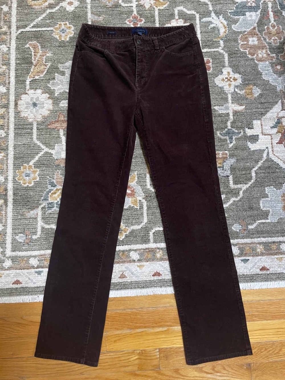 Talbots Straight-Leg Corduroy Jeans in Dark Brown